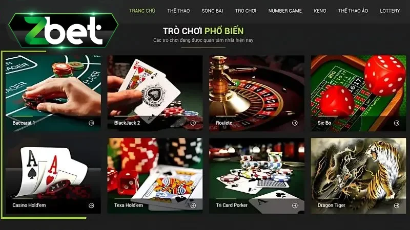 Khám phá kho game khủng tại sảnh Casino online Zbet